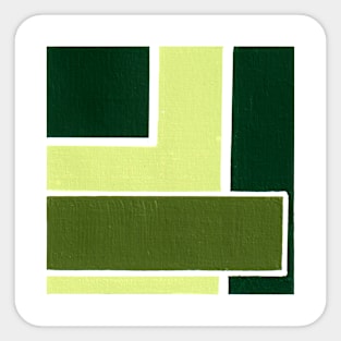 Inverted Green Geometric Abstract Acrylic Painting II Sticker